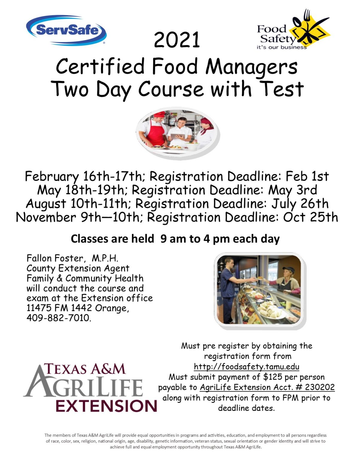 Certified Food Manager's Course Orange