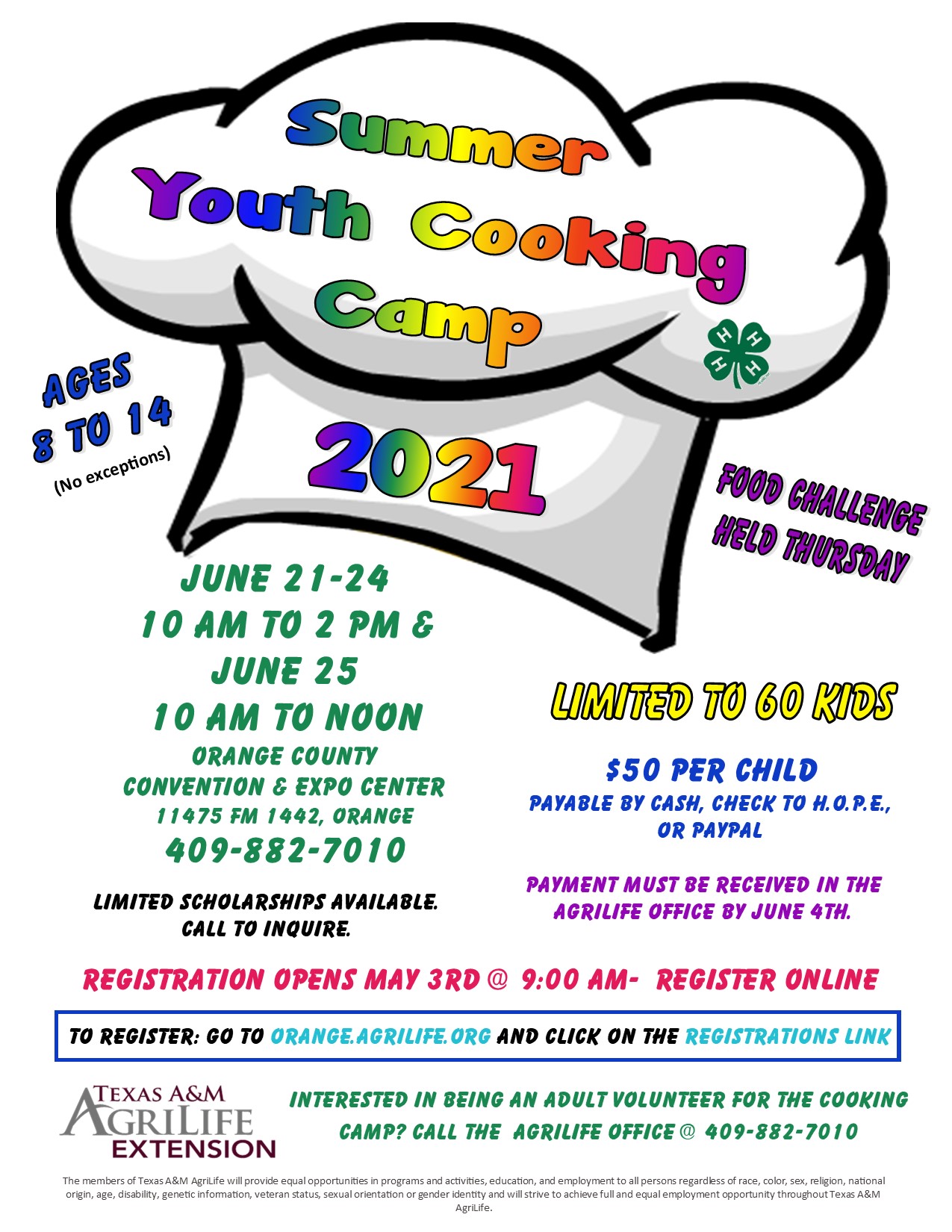 Youth Cooking Camp